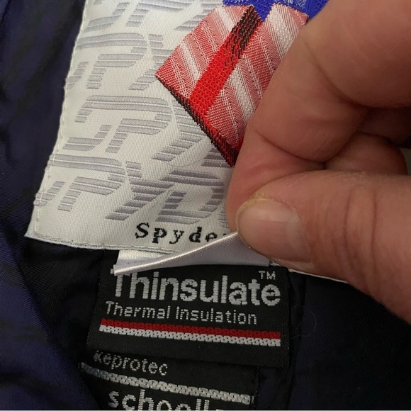 Spyder Vintage Ski Bibs Snow Pants Thinsulate Insulated Retro Red Yellow: 14 - Picture 10 of 14